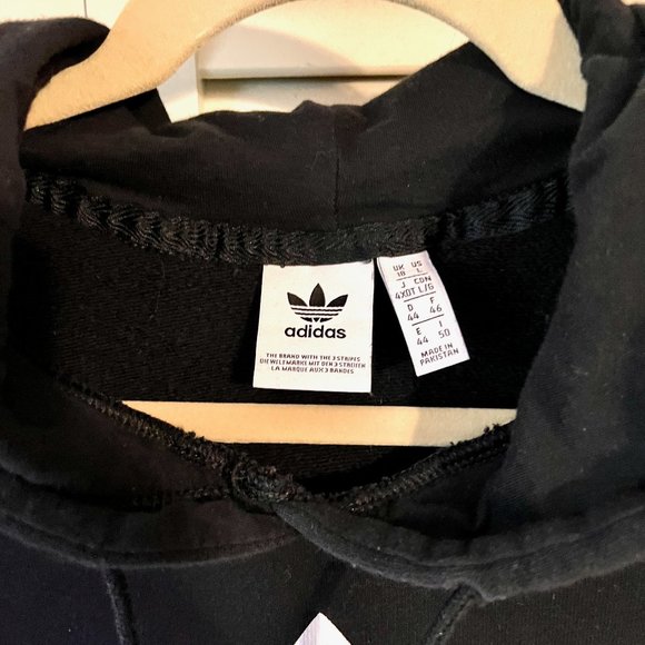 Pullover Hooded Sweatshirt * Adidas * Black * Size L * Cotton * Excellent Cond. - Picture 3 of 3